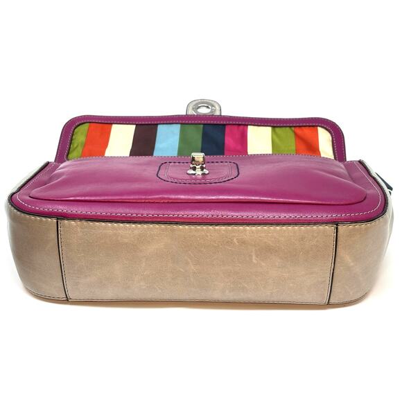 Vintage Coach City Willis Color block Purple and Grey Top Handle Crossbody bag - Picture 6 of 16